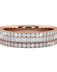 Small Baguette and Round Diamond Band
