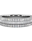 Small Baguette and Round Diamond Band