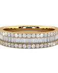 Small Baguette and Round Diamond Band