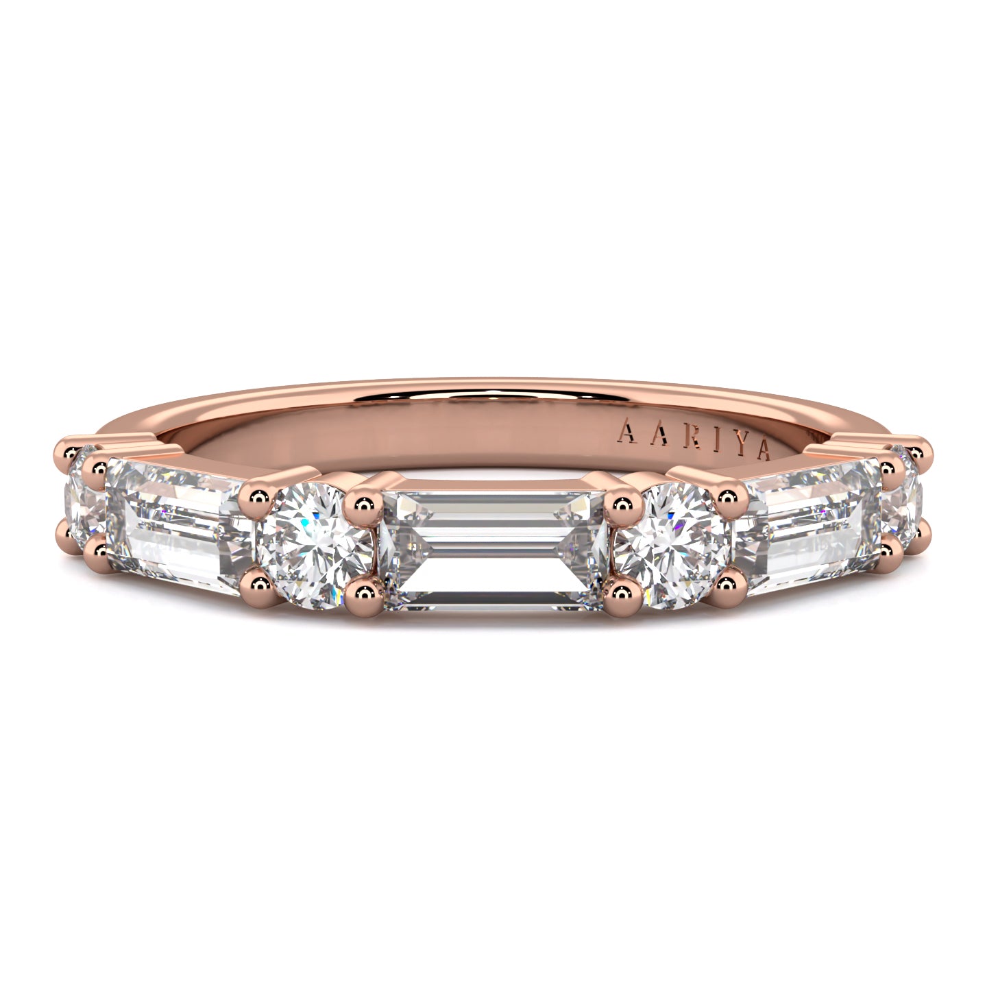 Baguette & Round Diamond Band