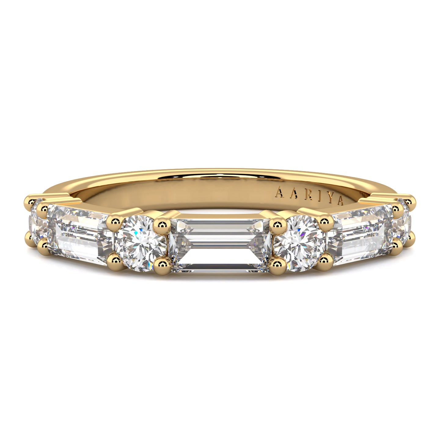 Baguette & Round Diamond Band