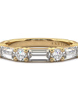 Baguette & Round Diamond Band