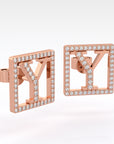 Y | Square Halo Diamond Earrings