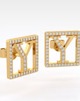 Y | Square Halo Diamond Earrings