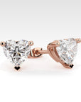 Regal Heart Diamond Stud Earrings, view 7