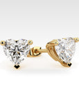 Regal Heart Diamond Stud Earrings, view 4