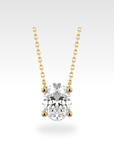 Regal Oval Pendant with natural or lab-grown diamonds, view 3