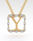 Y | Marquise Halo Diamond Pendant