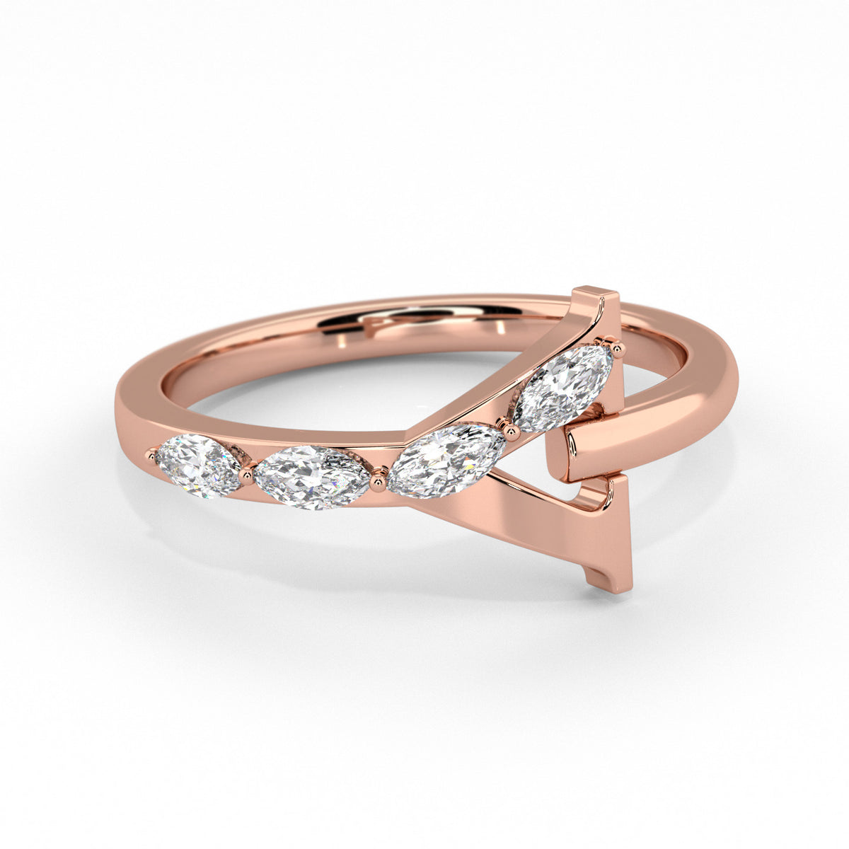 Y | Rose Gold Claw Set Band