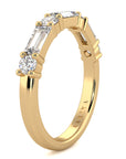 Baguette & Round Diamond Band