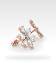 Floral Pear & Marquise Cut Diamond Stud Earrings in white gold, view 8
