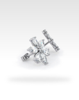 Floral Pear & Marquise Cut Diamond Stud Earrings in white gold, view 3