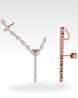 Y Yellow Marquise Earrings with diamonds, view 8
