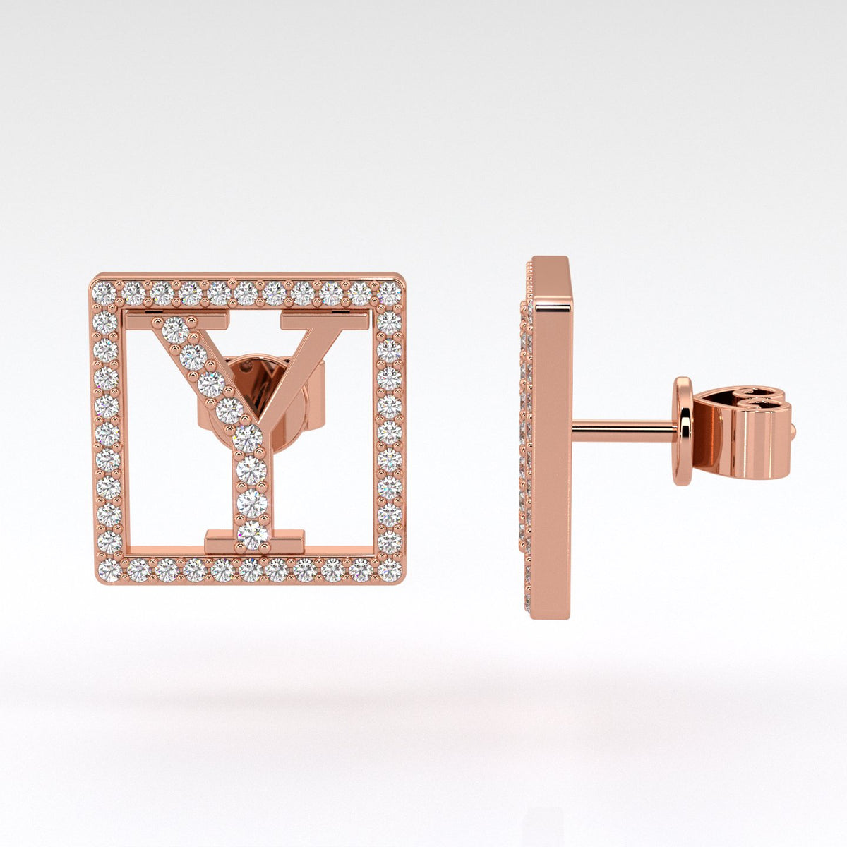 Y | Rose Square Diamond Earrings