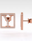 Y | Square Halo Diamond Earrings