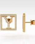 Y | Square Halo Diamond Earrings