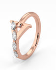 Y | Rose Gold Claw Set Band