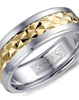 Cobalt & Yellow Gold Diamond Texture Ring