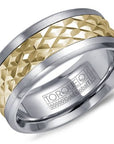 Cobalt & Yellow Gold Diamond Texture Ring