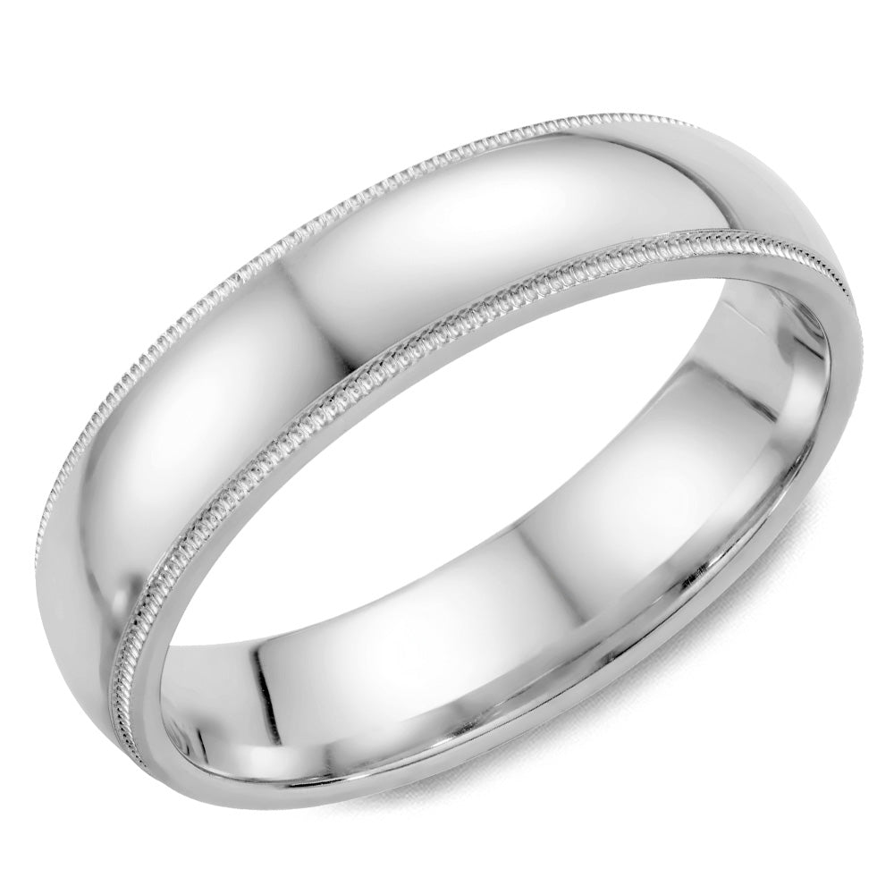 Medium Milgrain & Polished Ring