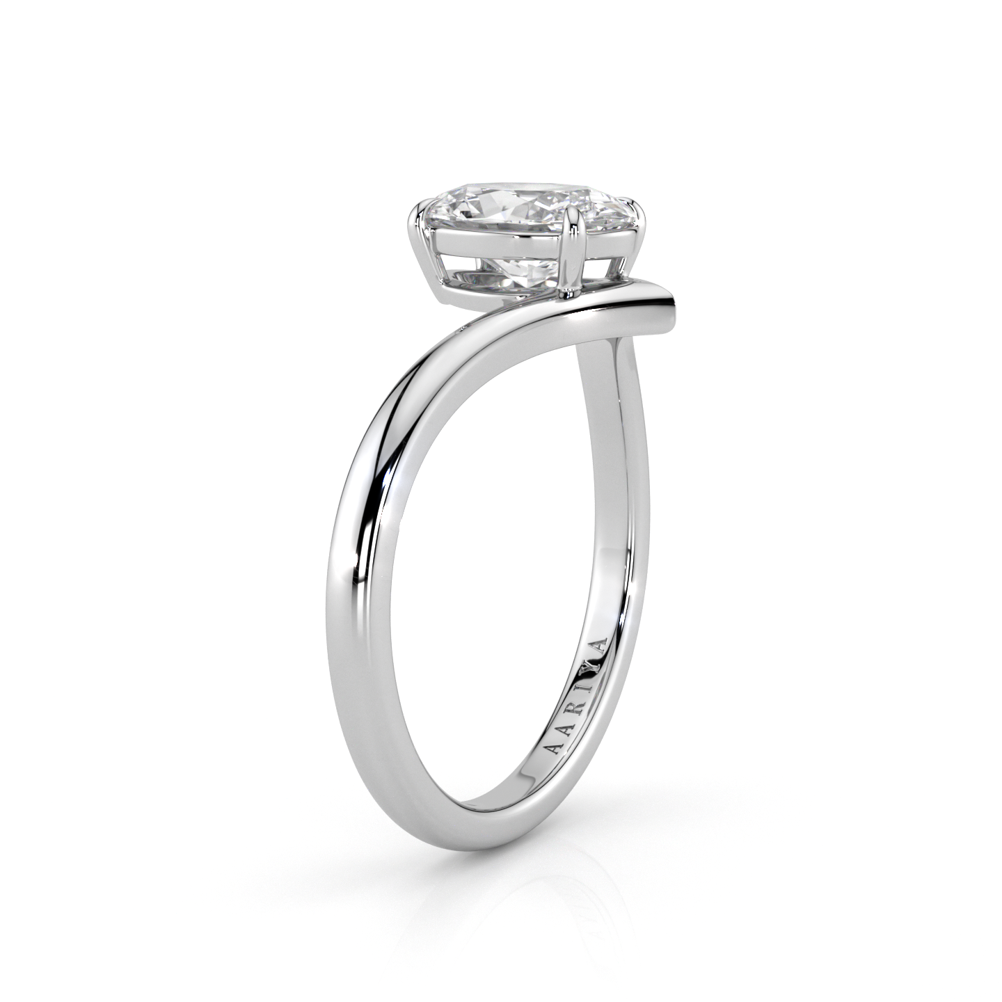Oval Diamond Shaped Ring