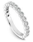 Round Diamond Dot Ring With Milgrain