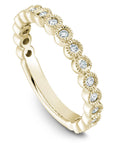 Round Diamond Dot Ring With Milgrain