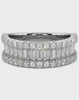 Baguette and Round Diamond Band