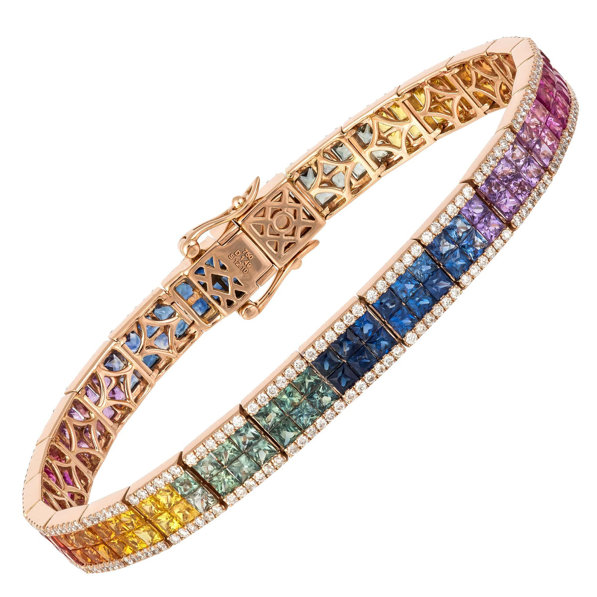 RAINBOW | Diamond and Multicolour Gemstone Bangle