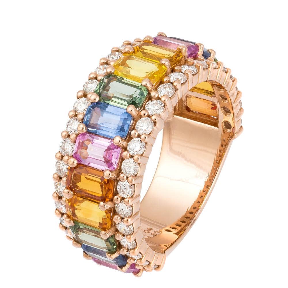 RAINBOW | Multicolour Gemstones and Diamond Eternity Ring