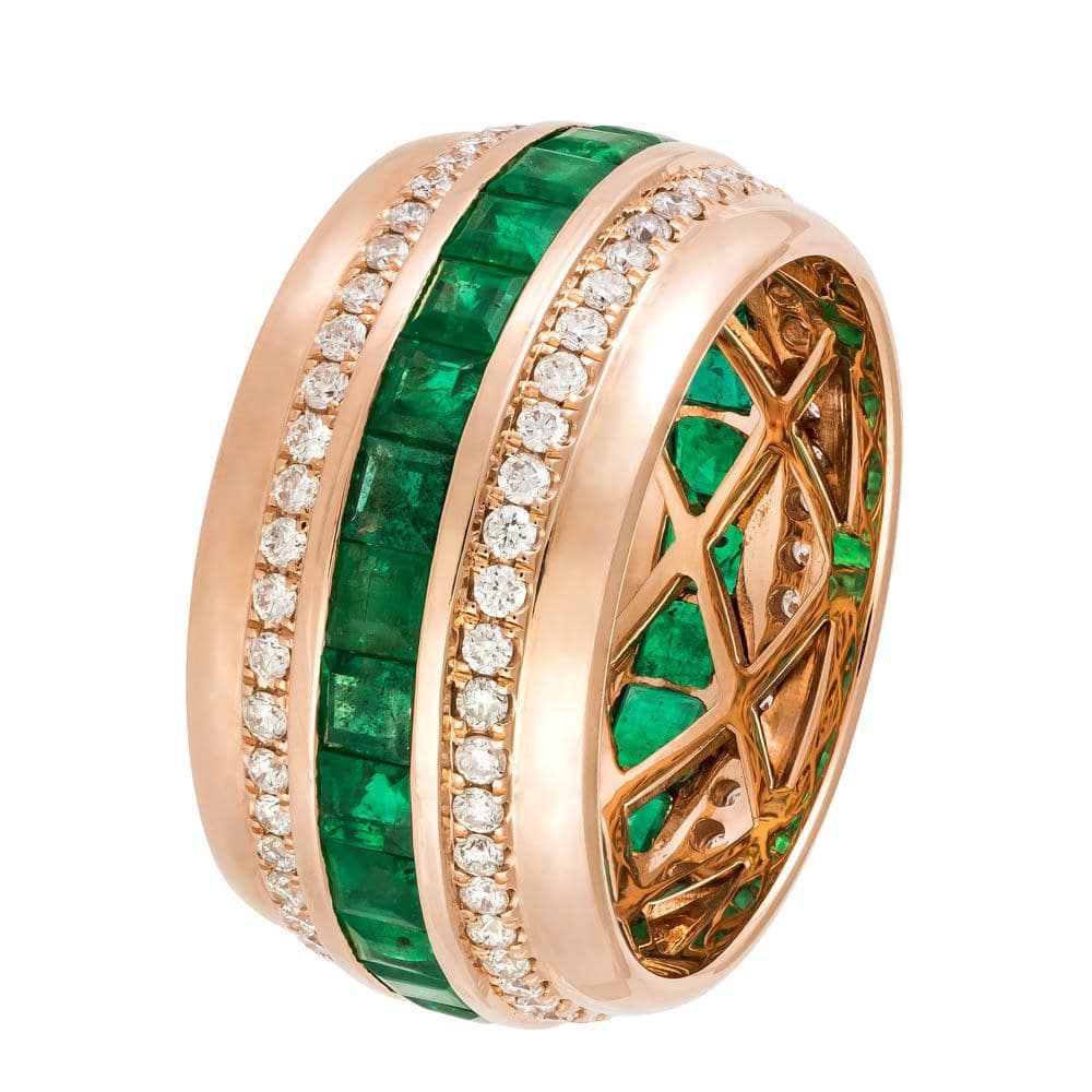 RAINBOW | Emerald &amp; Diamond Eternity Ring
