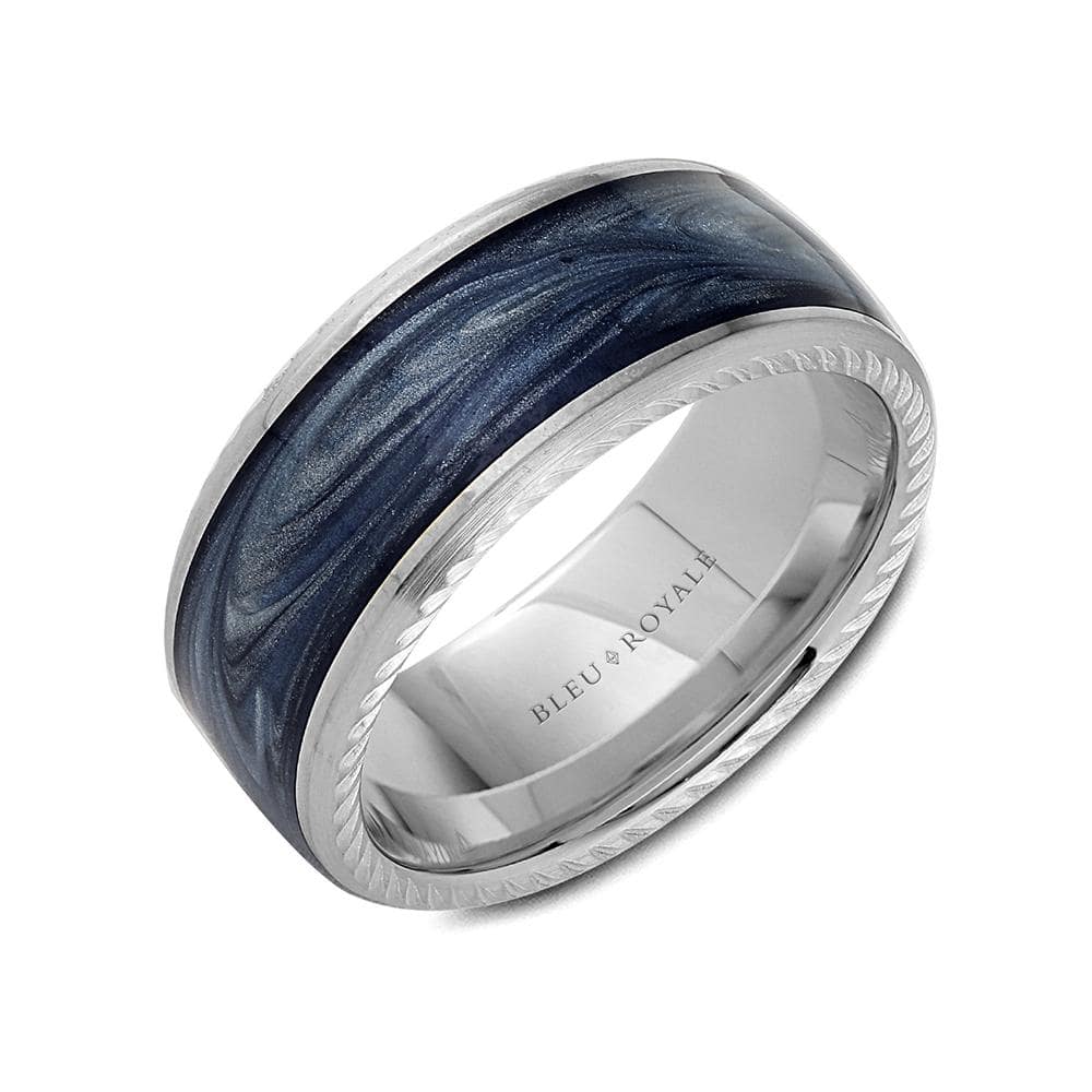 Blue Midnight Platinum Enamel Luxe Ring