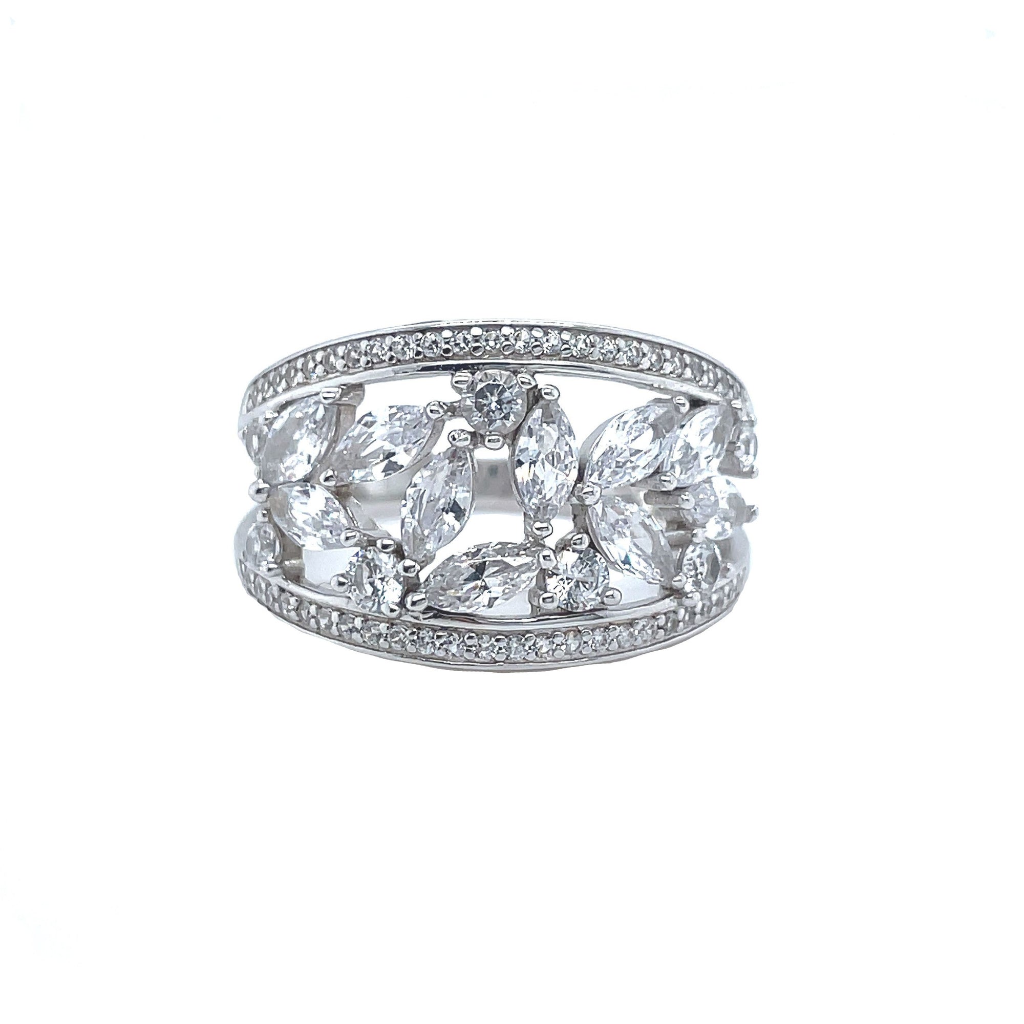 Anillo de dos hileras de diamantes