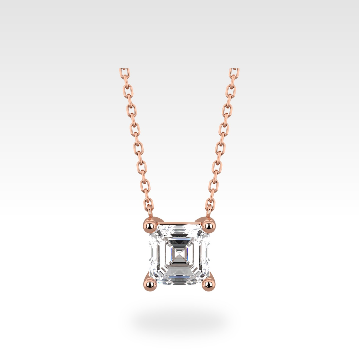 Regal Asscher Pendant with natural diamonds