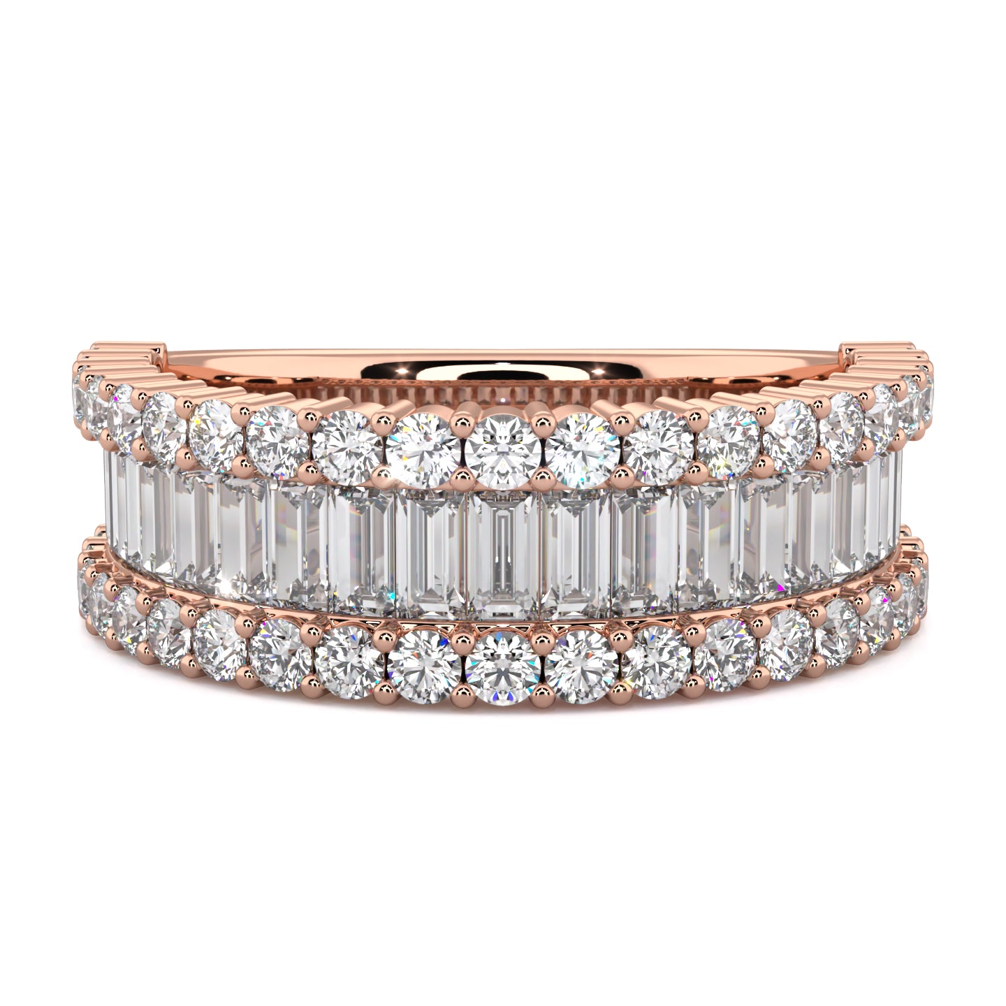 Baguette and Round Diamond Band