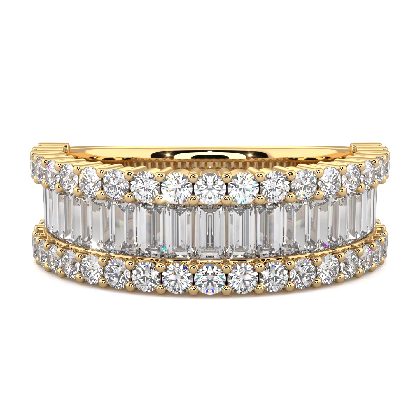 Baguette and Round Diamond Band