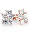 Floral | Double Baguette, Double Pear & Round Diamond Earrings