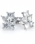 Floral | Double Baguette, Double Pear & Round Diamond Earrings