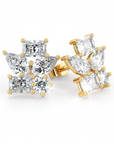 Floral | Double Baguette, Double Pear & Round Diamond Earrings