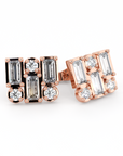 BAGUETTE | Baguette & Round Trinity Diamond Earrings
