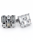 BAGUETTE | Baguette & Round Trinity Diamond Earrings