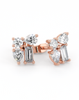 Floral | Pear, Round & Baguette Diamond Earrings