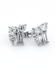 Floral | Pear, Round & Baguette Diamond Earrings