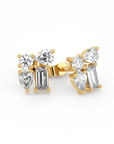 Floral | Pear, Round & Baguette Diamond Earrings