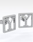 Y | White Square Diamond Earrings