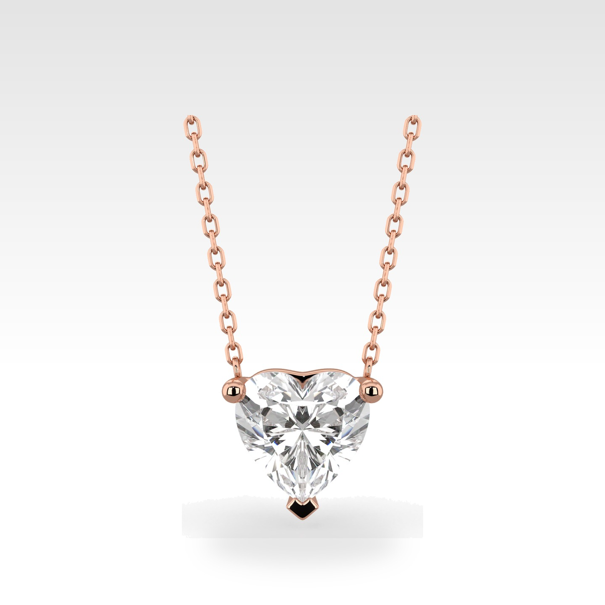 Regal Heart Pendant with natural or lab-grown diamonds