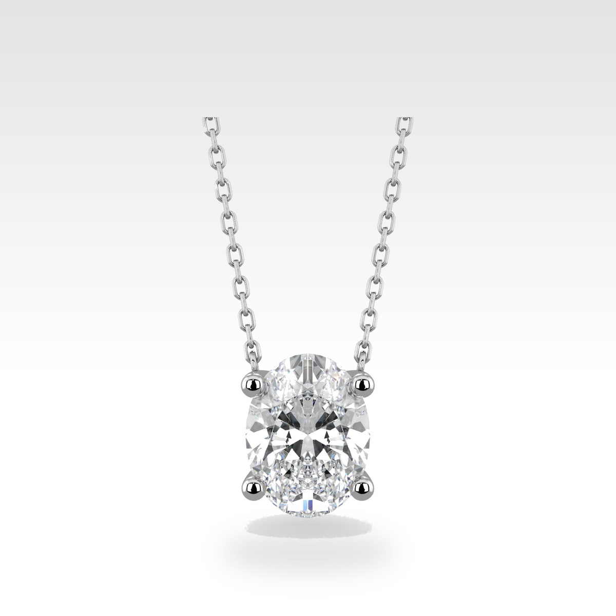 Regal Oval Pendant with natural or lab-grown diamonds