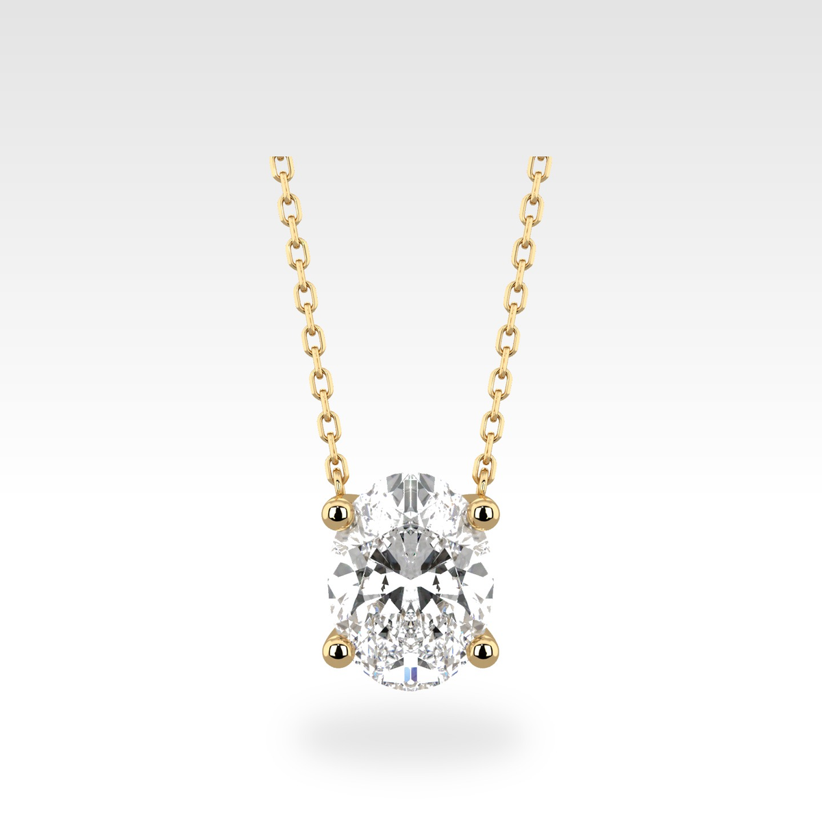 Regal Oval Pendant with natural or lab-grown diamonds, view 3