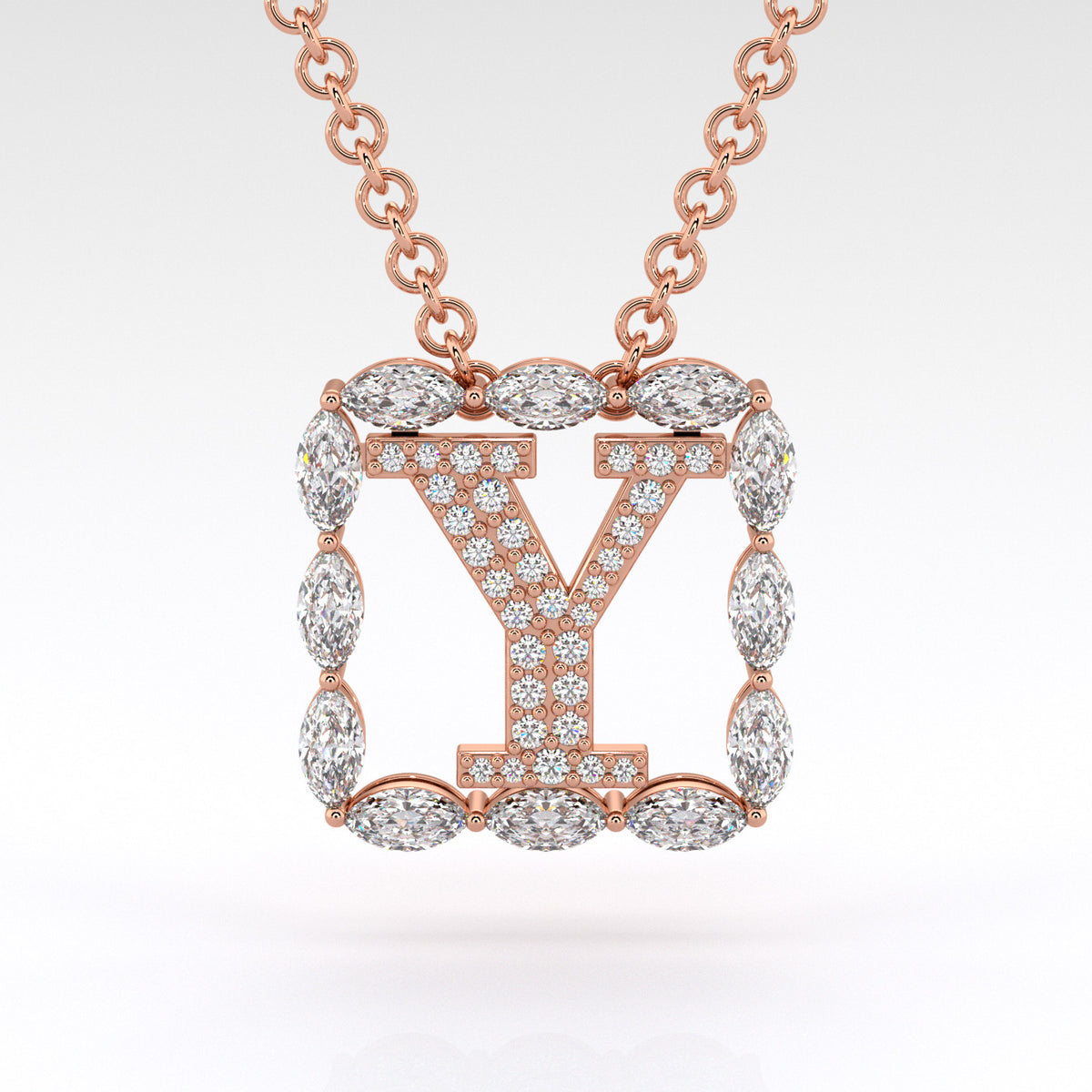 Y | Rose Diamond Set Pendant