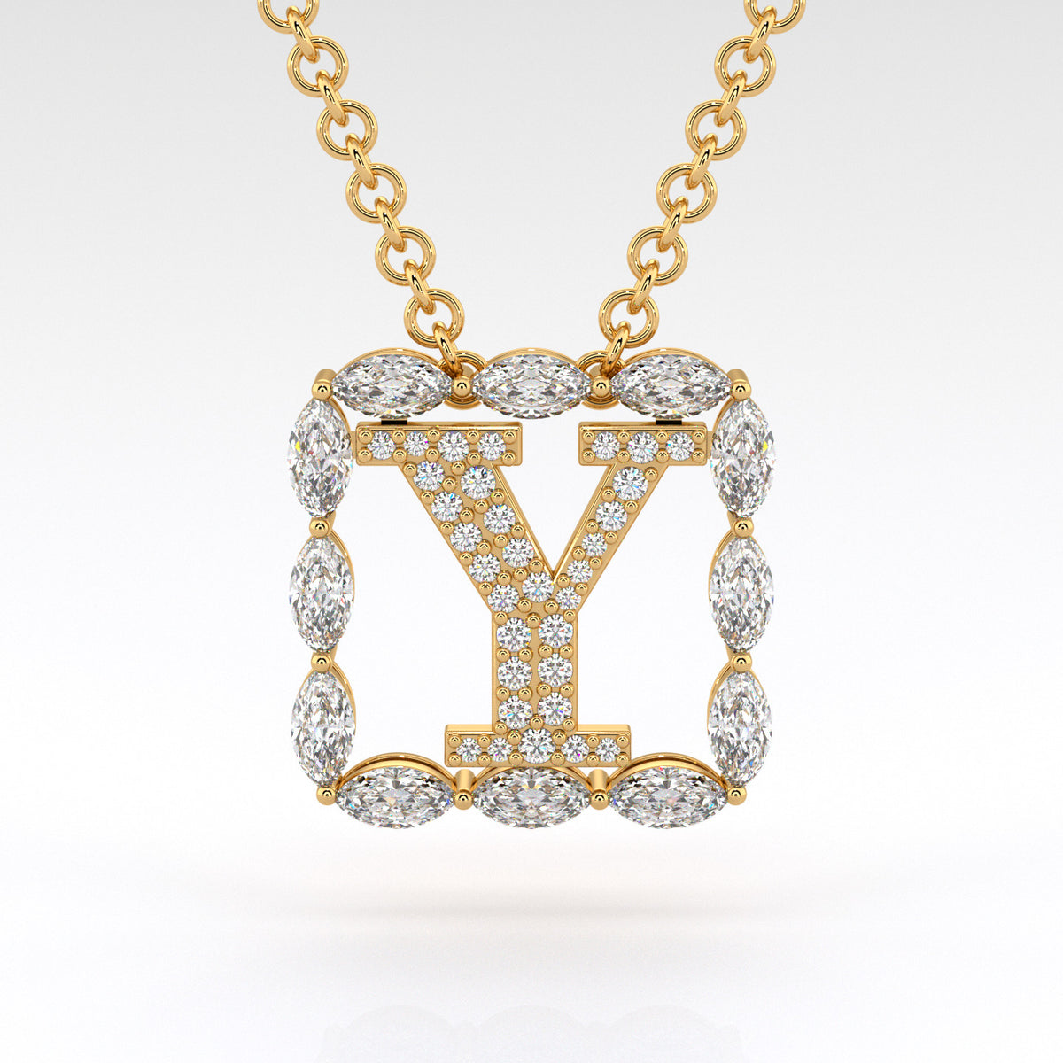 Y | Yellow Marquise Diamond Pendant